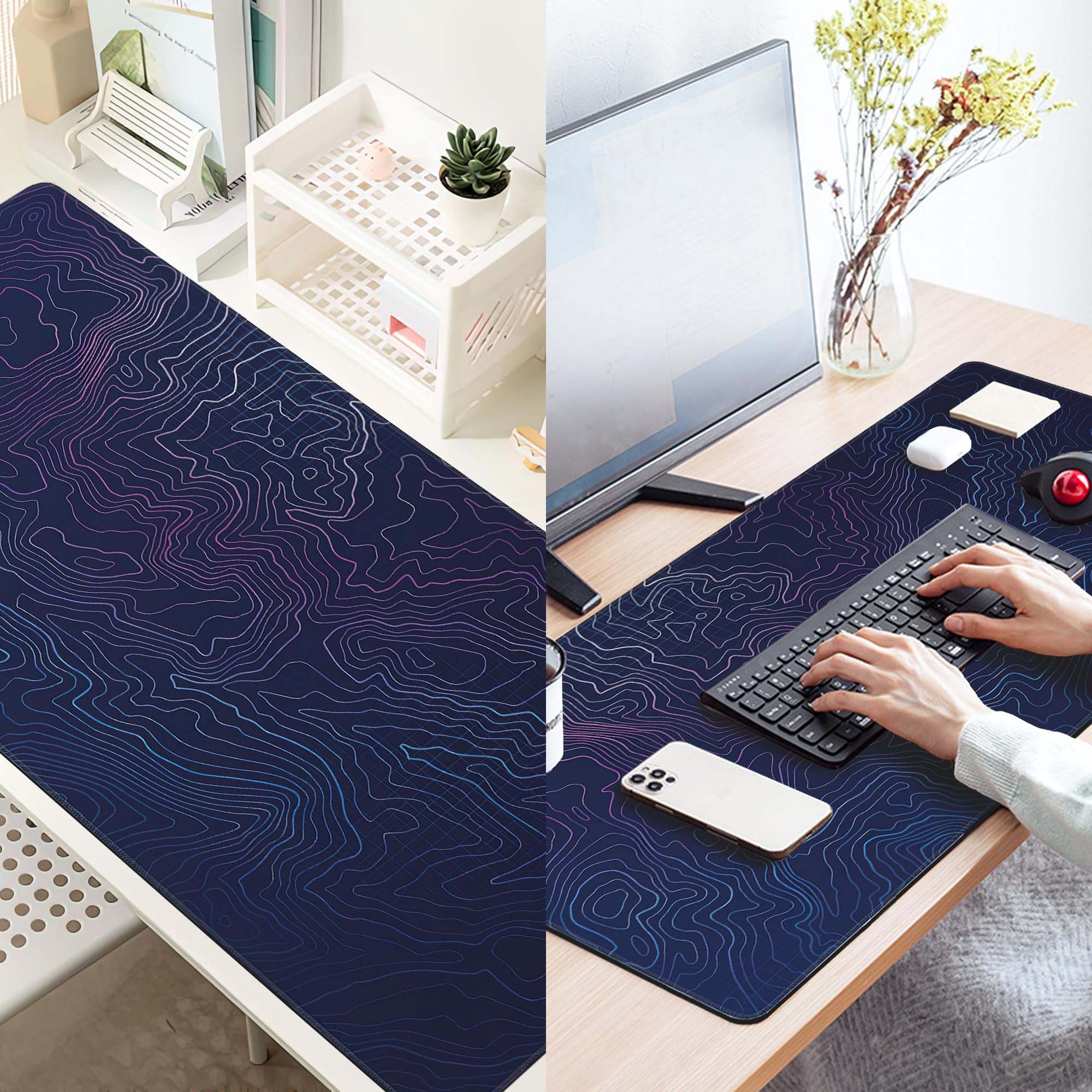 Custom Round Mouse Pad - Personalized Non-Slip Rubber Circular Mice Mat Add Your Image Text - Stitched Edges Mousepad - Suitable For Home, Office, Workspace - View #3