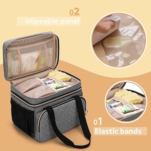 Vista 2 de Luxja Bolsa de extractor de leche de doble capa compatible con Spectra S1 y S2, bolsa de bomba para extractor de leche y piezas adicionales