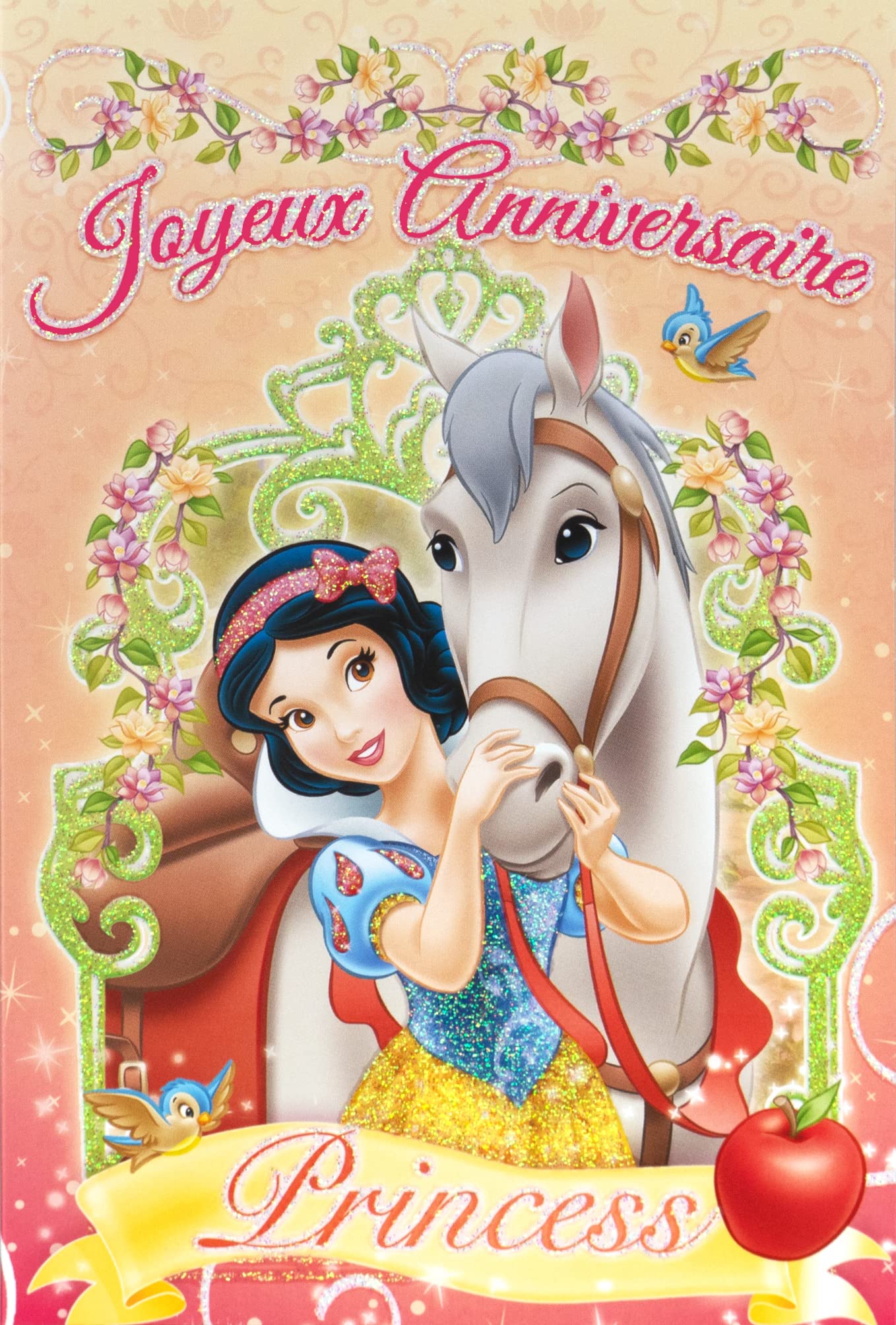 Cercle de paillettes d'or joyeux anniversaire princesse toile de fond