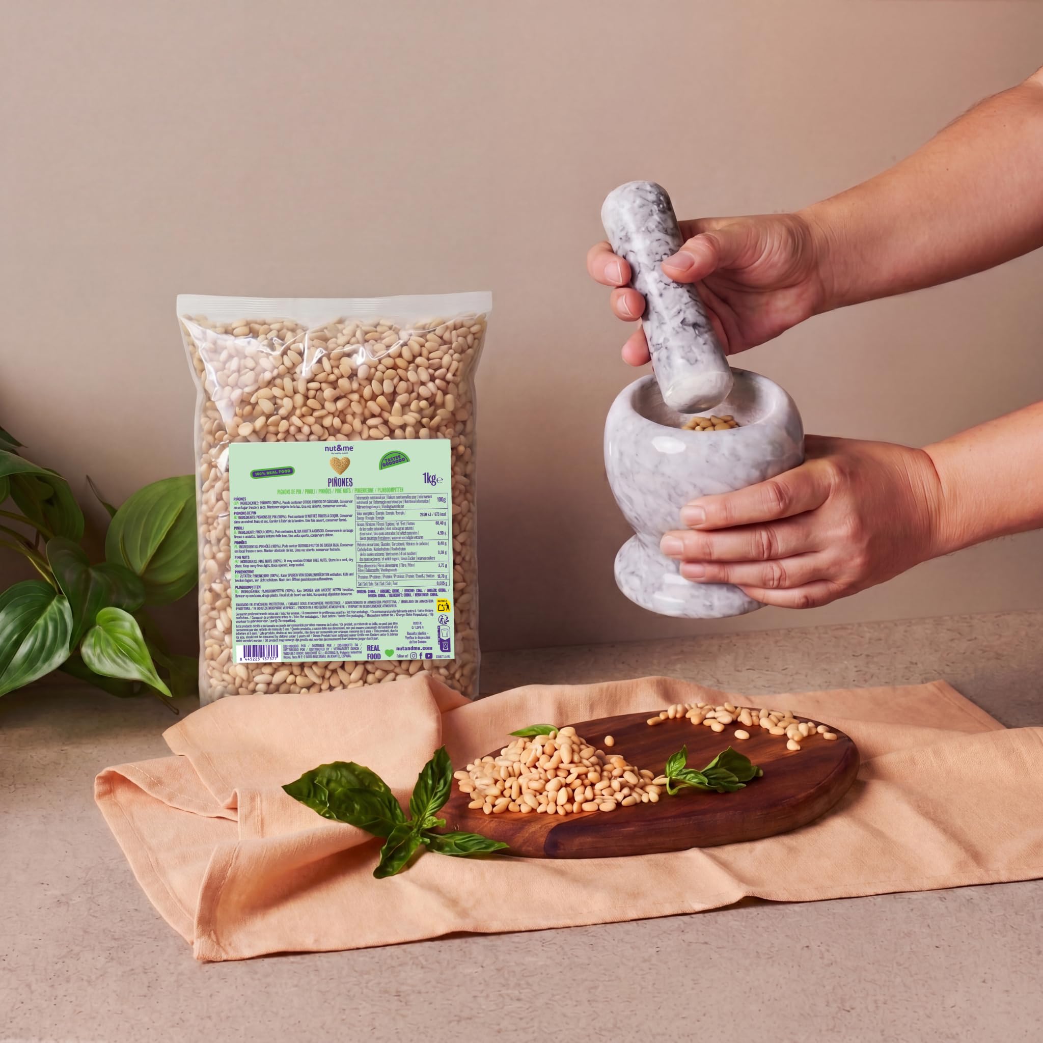 Pinoli naturali 1 kg nut&me | Pinoli sgusciati | Ideali per il pesto | Non tostati |