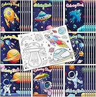 Vista 1 de Jutom 48 libros para colorear del espacio exterior a granel para niños y adultos, mini tema espacial astronauta galaxia cohete para el sistema
