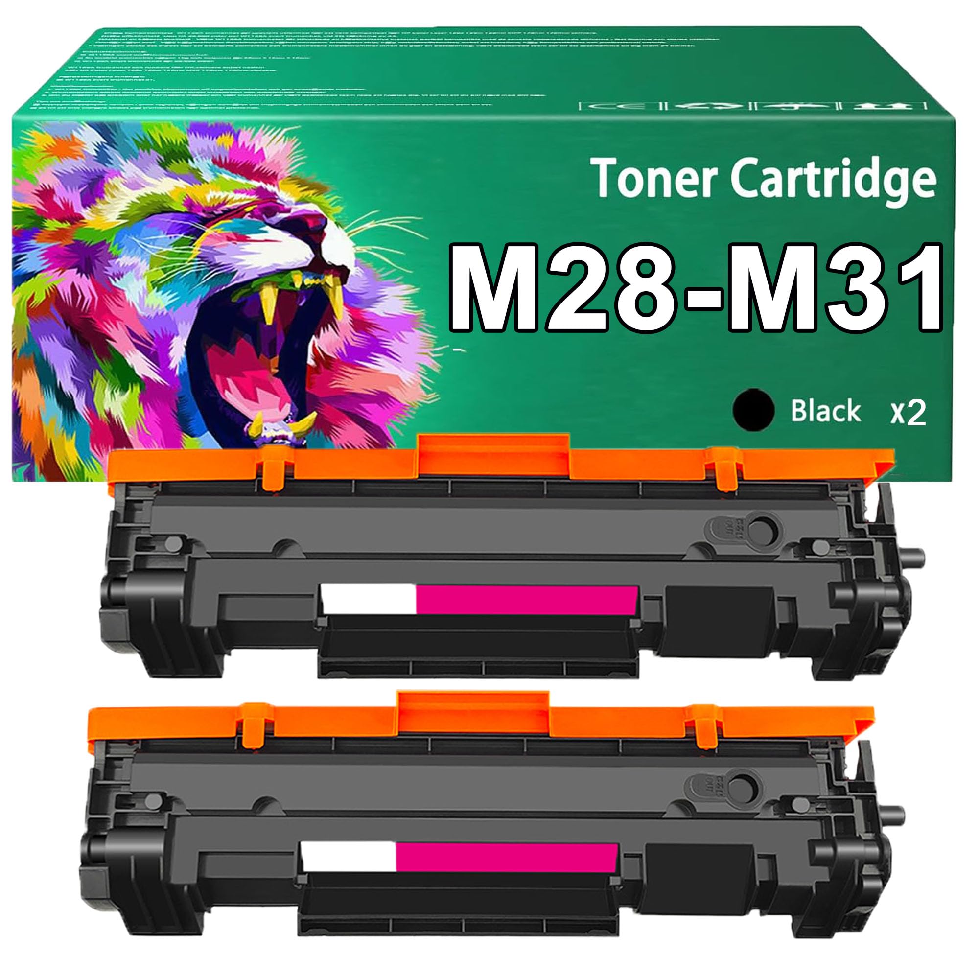 Set di cartucce toner M28-M31 compatibili con stampanti HP LaserJet per Pro M15w/15a/MFP M28w/M28a/M31w, Stampa ad alta resa e alta definizione,Black-2pcs