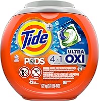 Vista 11 de Tide 4-n-1 Ultra Oxi PODS - Paquete de detergente para ropa, 32 unidades, compatible con HE, pretratador integrado para manchas