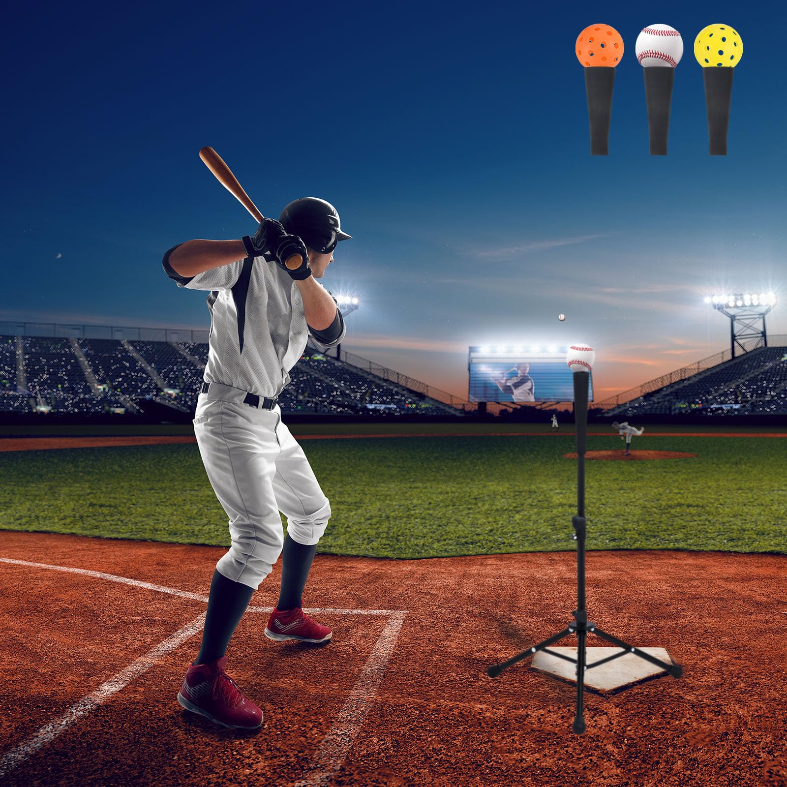 PATIKIL Baseball Batteur Tee Remplacement 2 Paquet Caoutchouc Tasse Balle Repos pour Baseball Softball Entraînement Entraînement Frapper, Noir