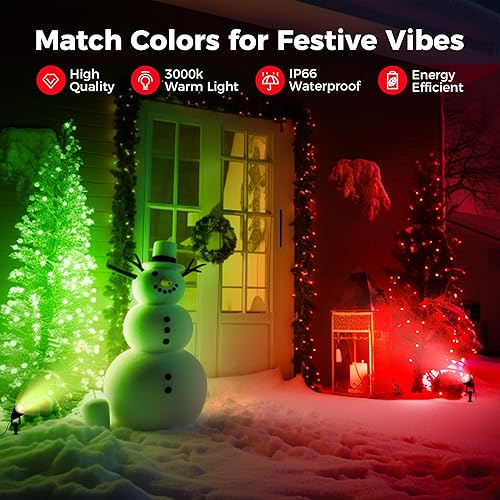 Miniatura 7 de LOHAS - Foco rojo para exteriores, luces LED rojas para patio, encendido y apagado automático de 5 W 120 V, iluminación de paisaje para casa,