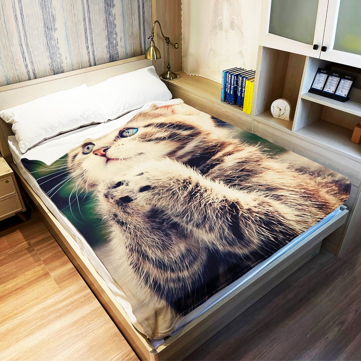 YISUMEI - 150 x 200 cm Decke - Liebenswerte Katze Fleecedecke,Kaschmir-Gefühl Kuscheldecke Geeignet für Bett oder Sofa