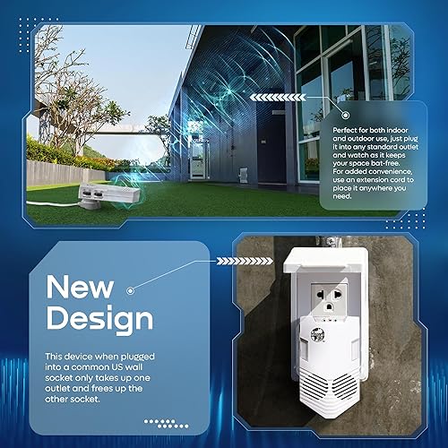 Miniatura 4 de Repelente de murciélagos para ático, exteriores e interiores - CLEANRTH CB006 Sistema avanzado de repelente de murciélagos ultrasónico (paquete de 2)