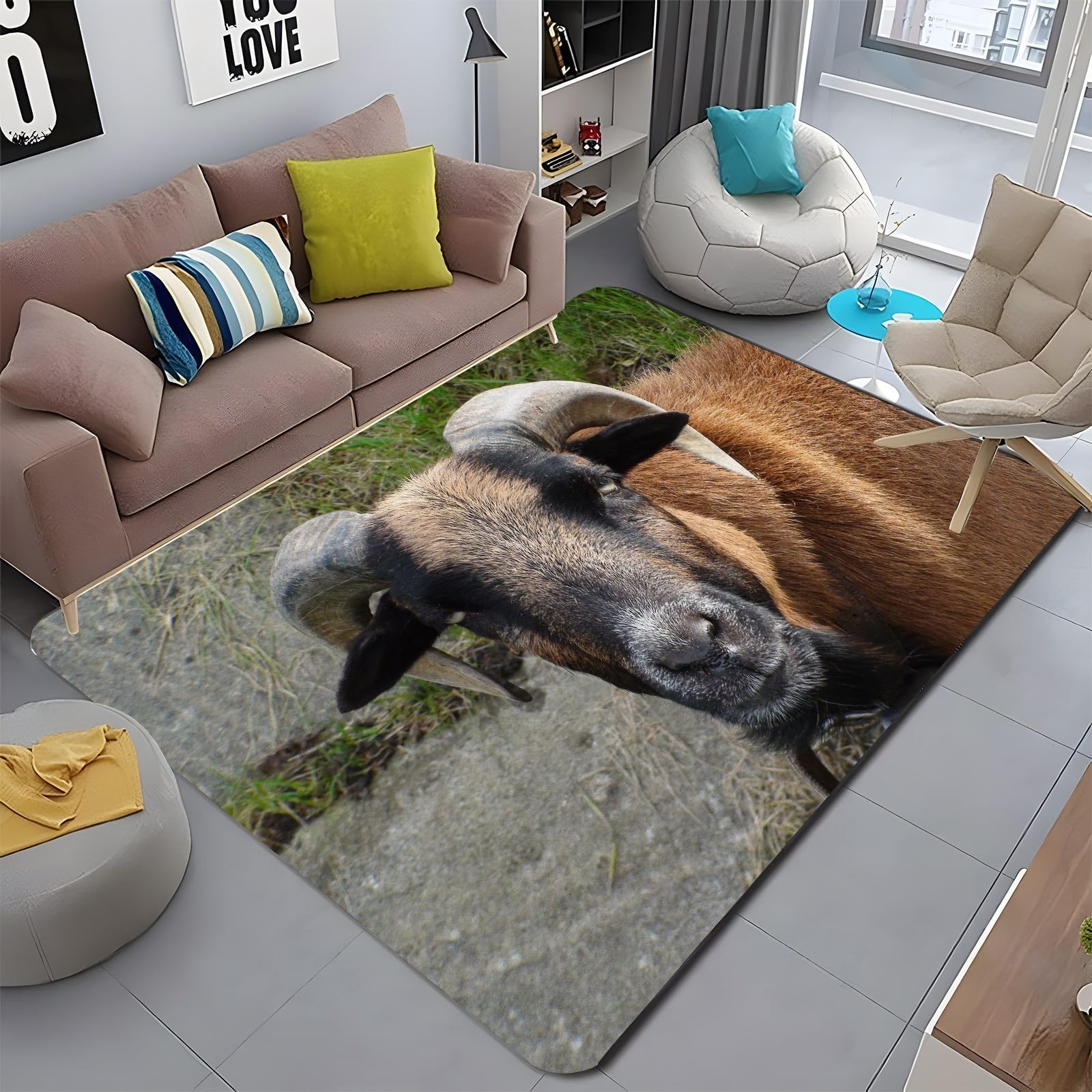 Amazon | ラグマット カラクール羊羊 カーペット 羊 絨毯 80x120