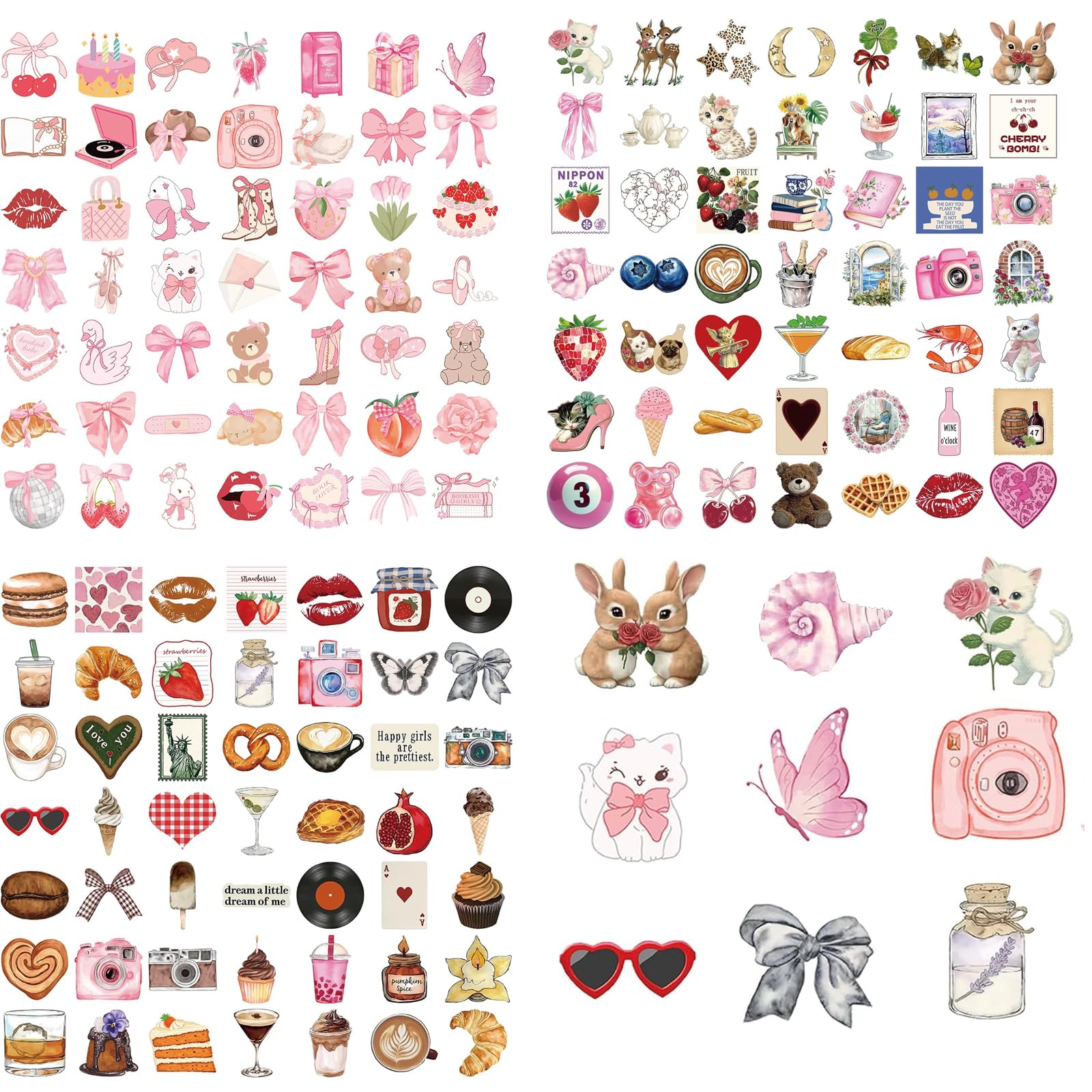 Tivleed Aesthetic Stickers, Bookish Stickers, 150pcs Waterproof Vinyl Stickers Pack for Kindle, Laptop, Water Bottle, Suitcase and Phone, Cute Designs for Girls and Teens (A150PCS)