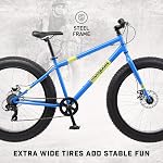 Mongoose Dolomite 26" Bicyclette à pneus gros de roue pour homme, bleu, 18" Taille du cadre