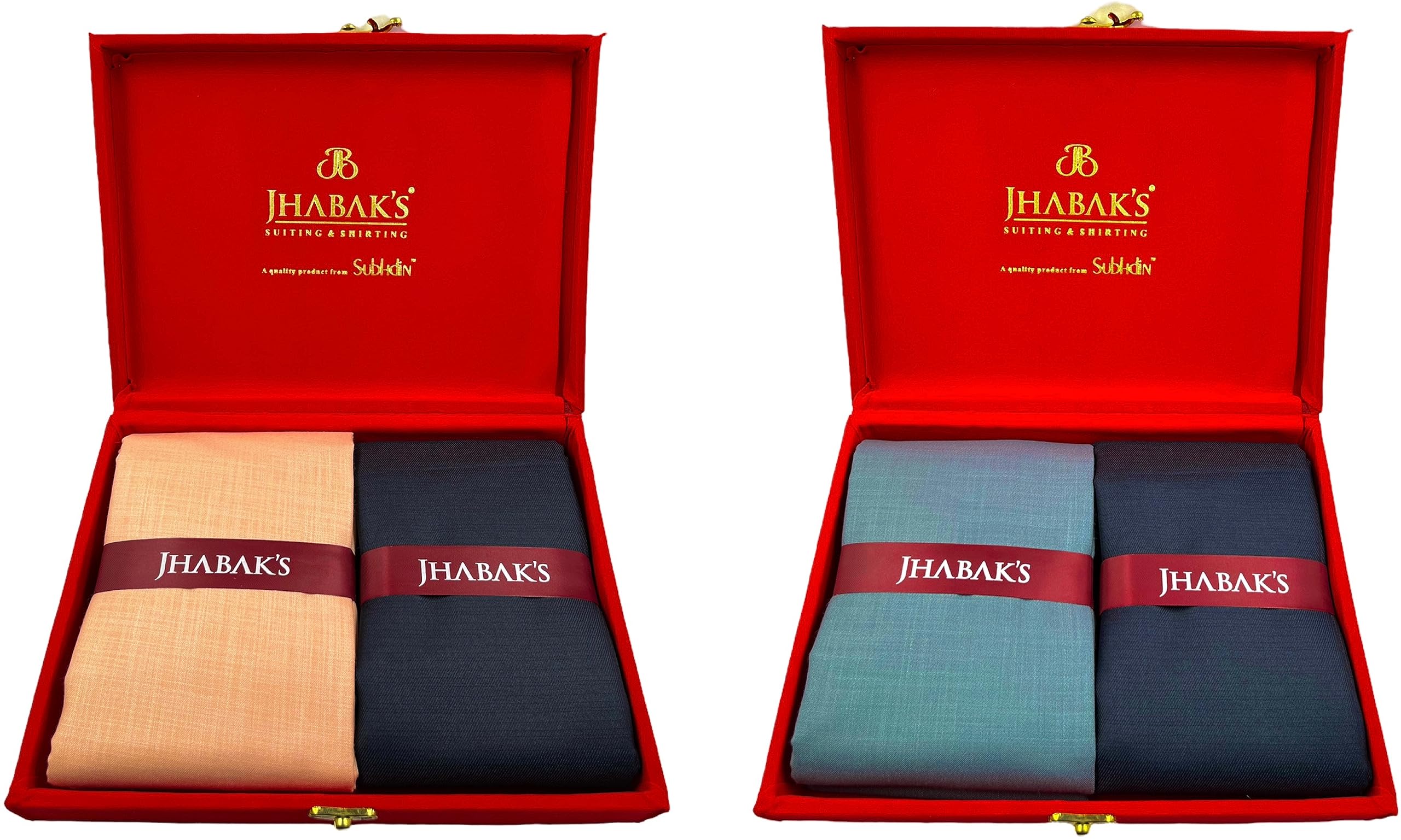 jhabak's Unstitched Premium Cotton Blend Solid Shirt & Trouser Fabric - 2.25 m Shirt Cloth - 1.30 m Pant Piece (Pack of 2)-picture-12