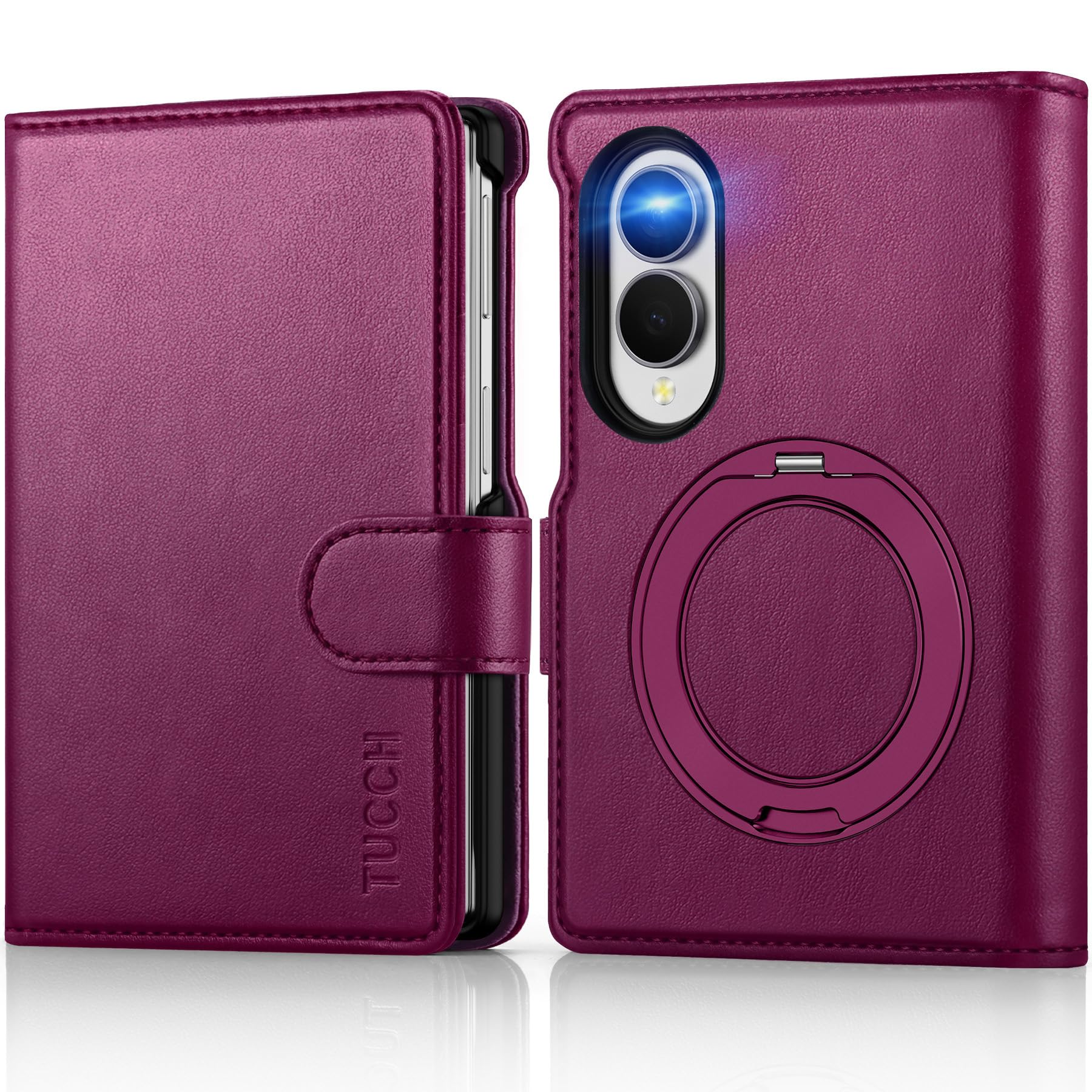 Photo 1 of TUCCH Flip Case for Galaxy Z Fold 8 - Plum Purple