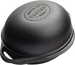 Deli&Co. Baking Pre-Seasoned Cast Iron Bread Pan Multicooker | Bake sourdough bread, grill steaks and cook stews | Seasoned with canola oil with a smooth surface finish