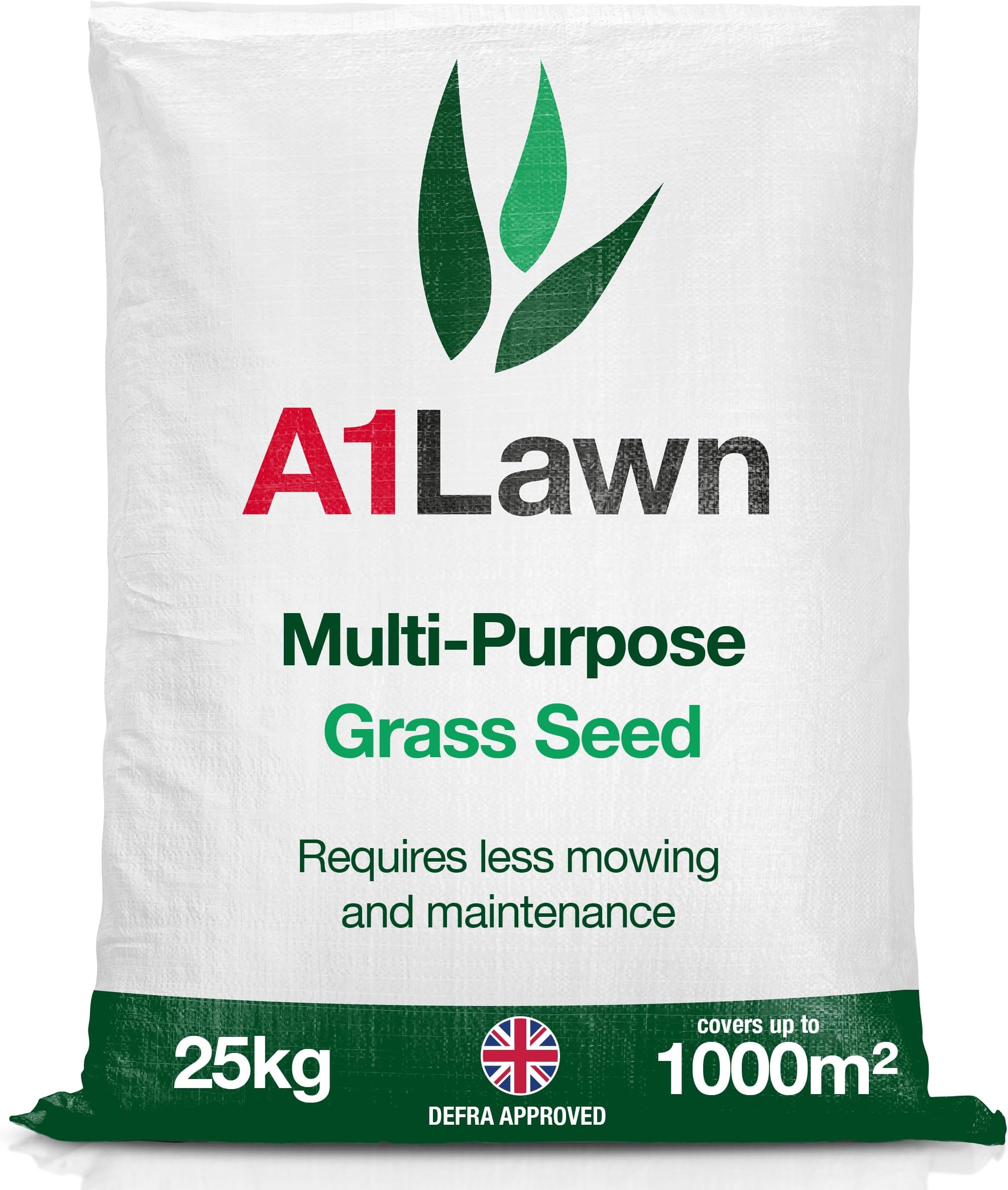 A1 Lawn, Multi-Purpose Grass Seed - Fast Growing, Hard-Wearing Lawn, DEFRA Approved, 25kg