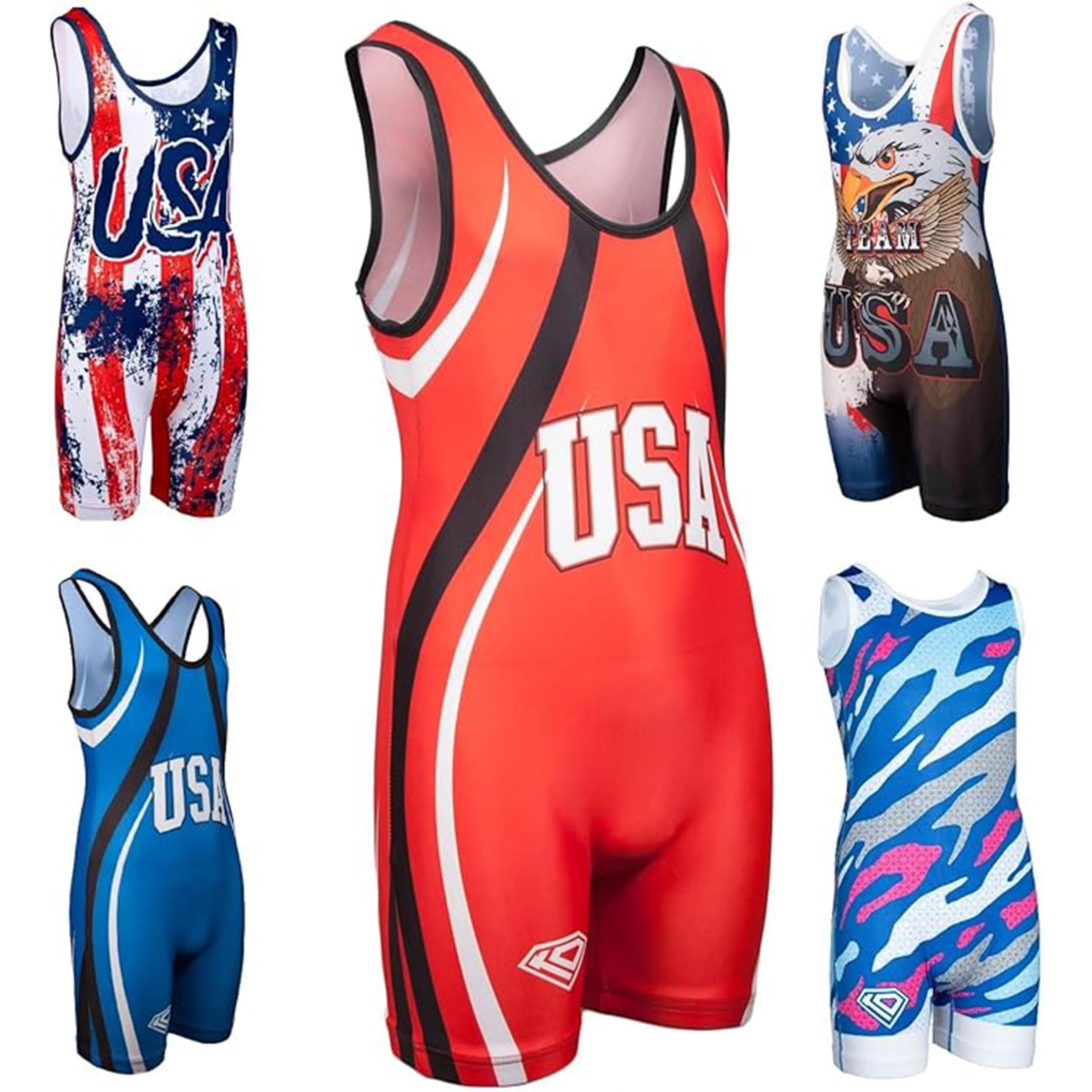 KO Sports Gear - Unisex Wrestling Singlet, Comfortable & Breathable, 4 Way Stretch, Full Range of Youth and Adult Sizes