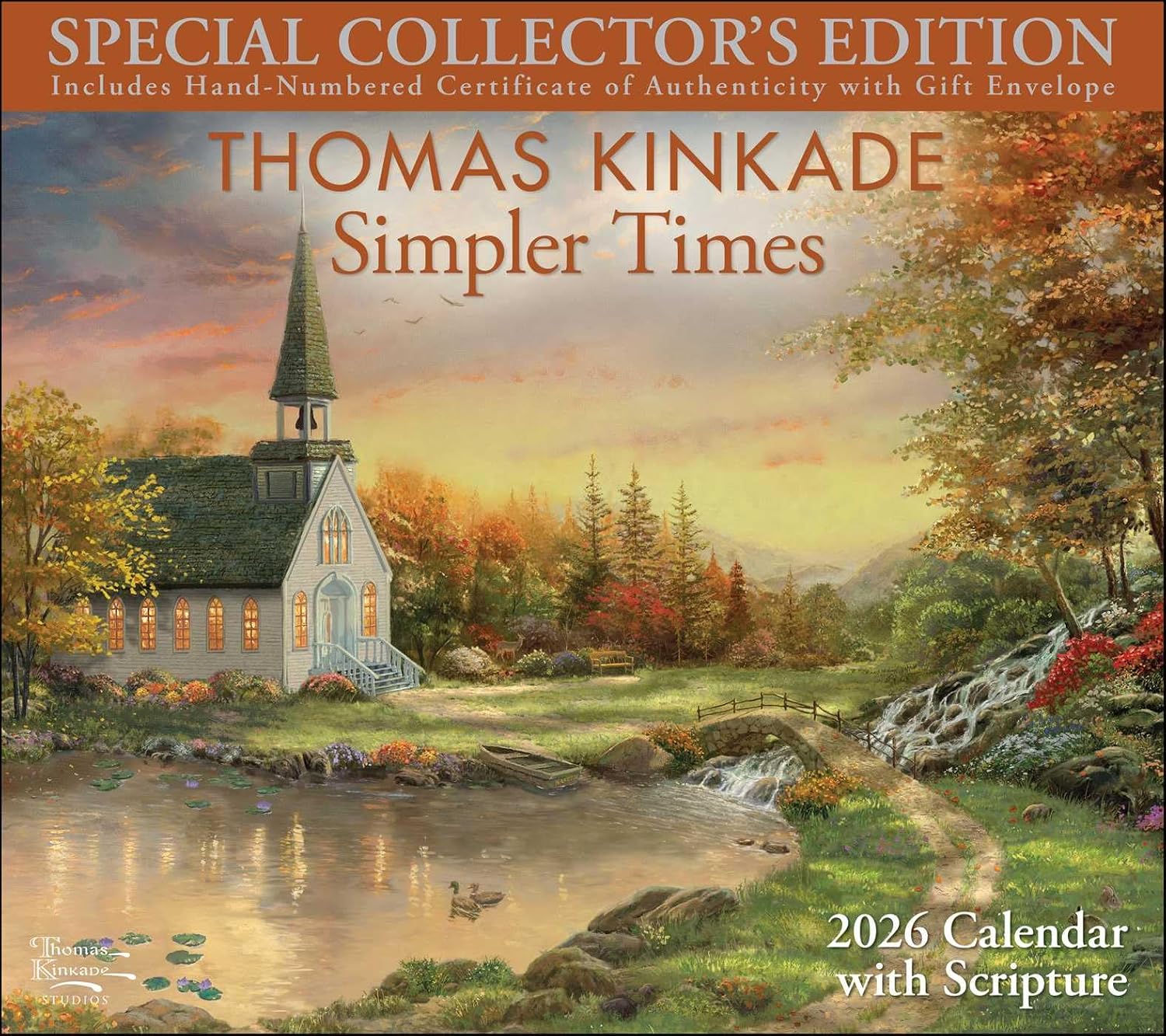 Thomas Kinkade Collector's Scripture Edition 2026 Deluxe Wall Calendar