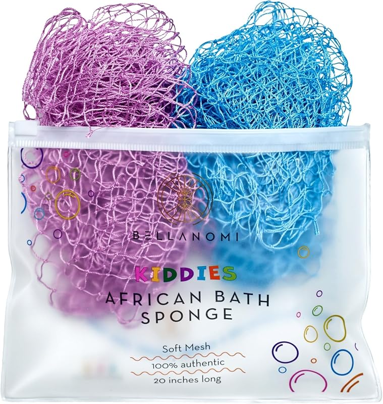 Bellanomi Esponja de Banho Infantil African Net, Pacote com 2