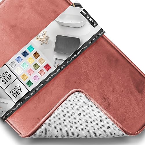 Miniatura 68 de Clara Clark - Tapetes para baño de espuma viscoelástica, terciopelo y felpa ultra suave, antideslizantes, lavables a máquina y de secado rápido,