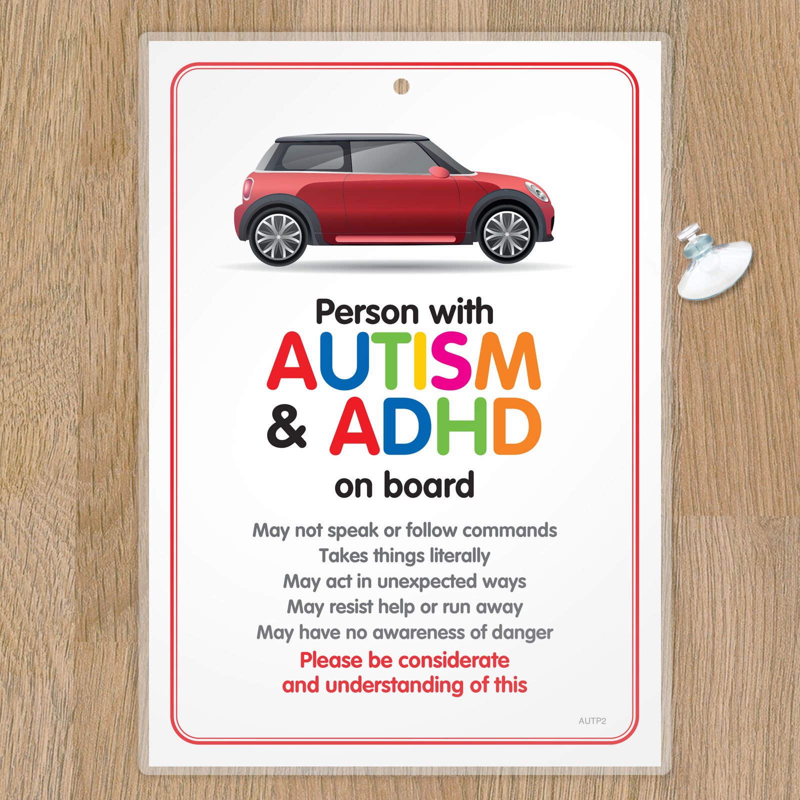 Funky Monkey House Multple Autism Car Sign -Disability Adhd Sen Awareness Sign For Emergency Services Autp2