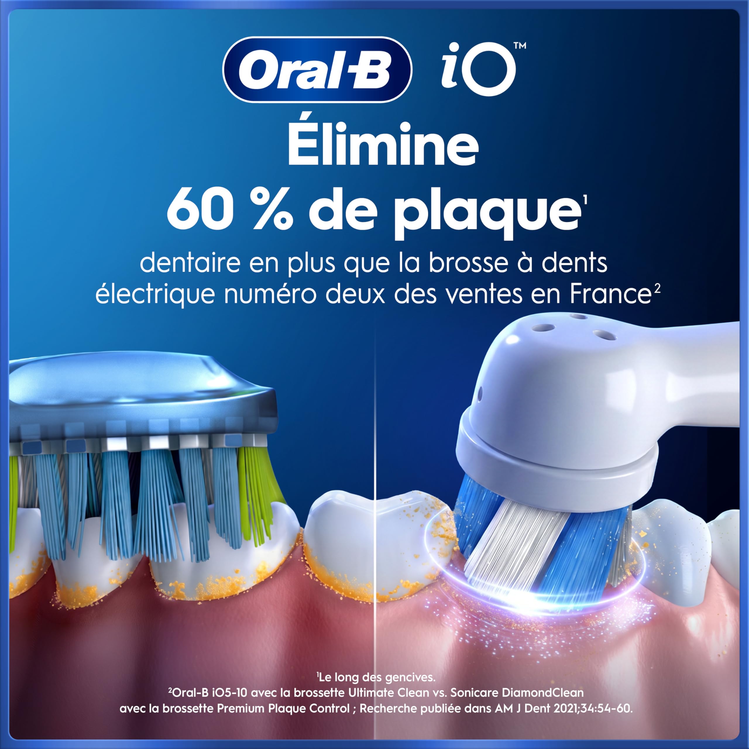 Oral-B Brosse à Dents Electrique iO 5 avec Brossette de Rechange, Blanche – 5 Modes de Brossage dont Douceur et Blancheur, Capteur de Pression sur les Gencives et d’Usure, Batterie Rechargeable, Etui