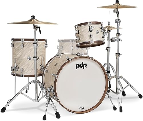 Pacific Drums & Percussion - Aro de madera de edición limitada, 3 piezas, paquete de carcasa de batería de marfil retorcido (PDLT2213TI)