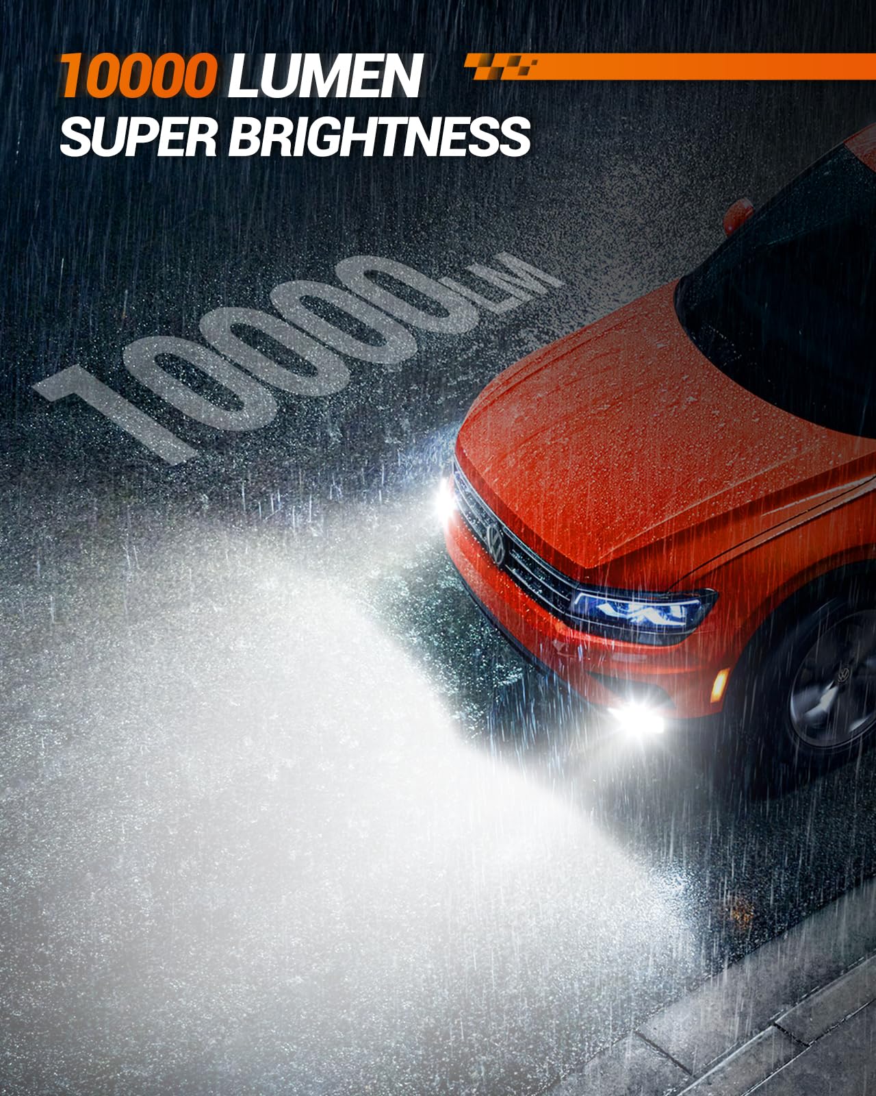 SEALIGHT F1A Series 5202 LED Fog Light Bulbs, 10000LM 5201/5202 Fog Light Bulbs 600% Super Brightness 6000K Cool White PS19W/PS24W /9009 Fog Lights, Non-polarity, Pack of 2