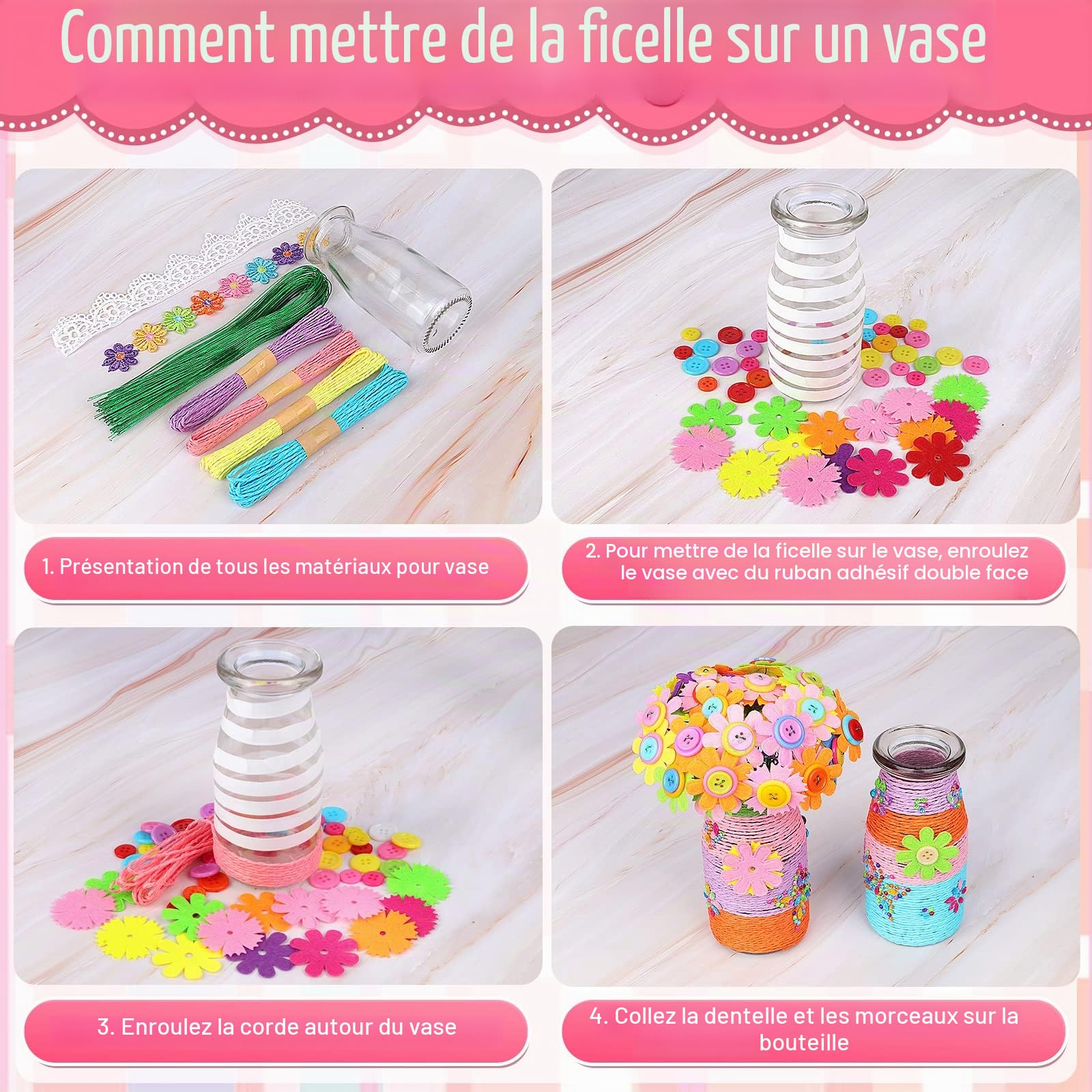 D'art Bricolage Amusant Set Créatif Vase et Fleurs Projets D'art Fleurs D'art Bricolage Amusant Set Créatif Vase et Fleurs Projets D'art Fleurs