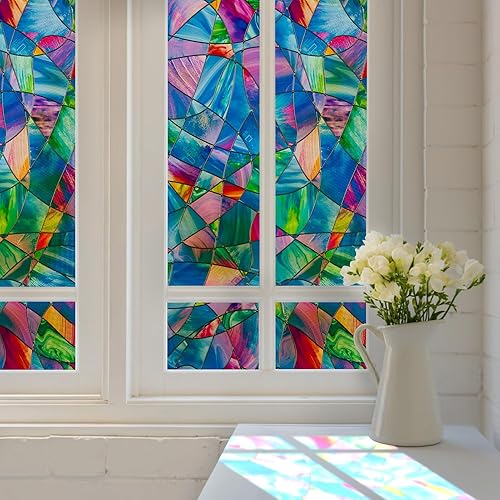 DKTIE Película ligera de lujo 3D para ventana con herramientas de instalación, película de privacidad para ventana de día y noche, sin pegamento,