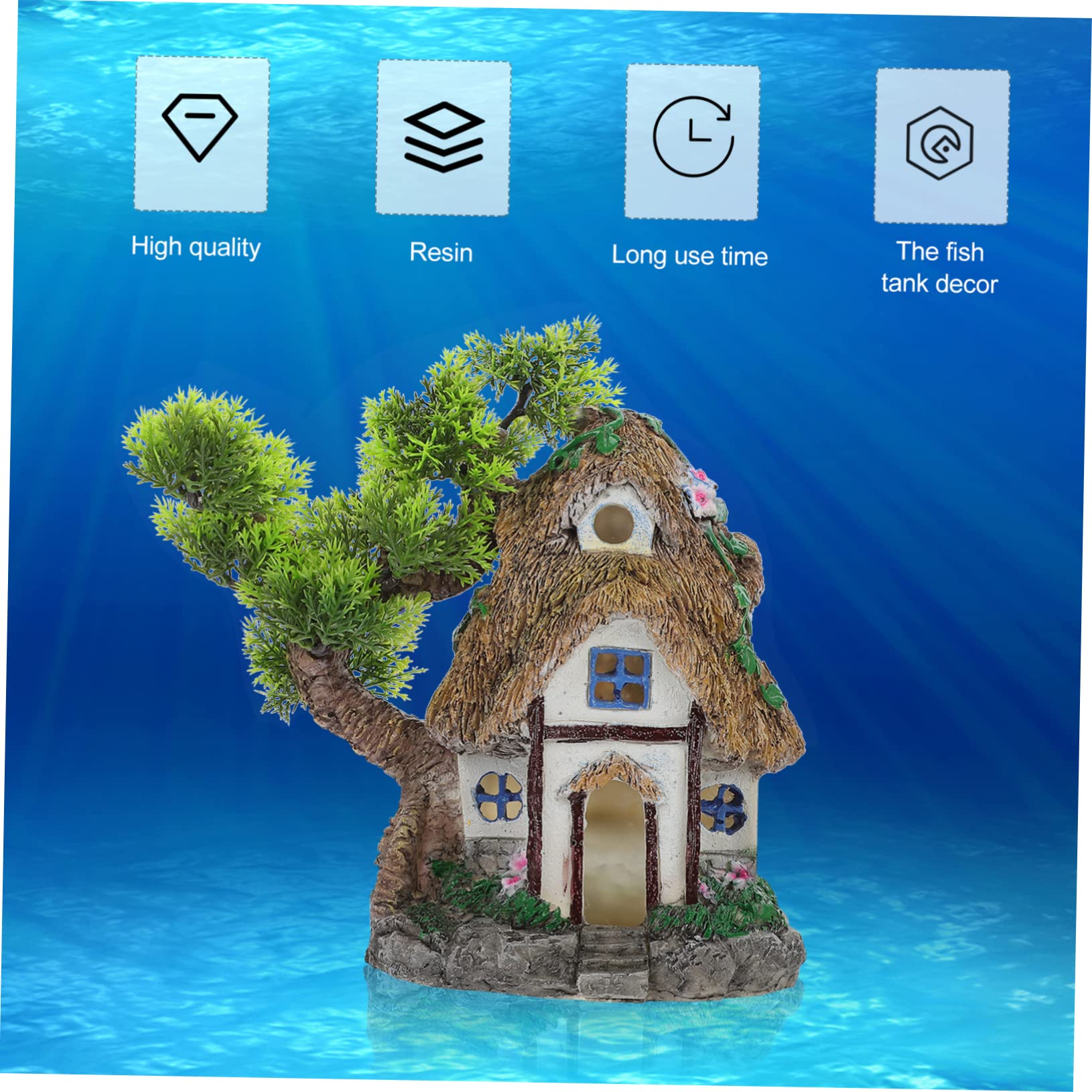 Housoutil Casa del Árbol para Acuario Decoración Creativa Vista De Pecera Adorno para Pecera