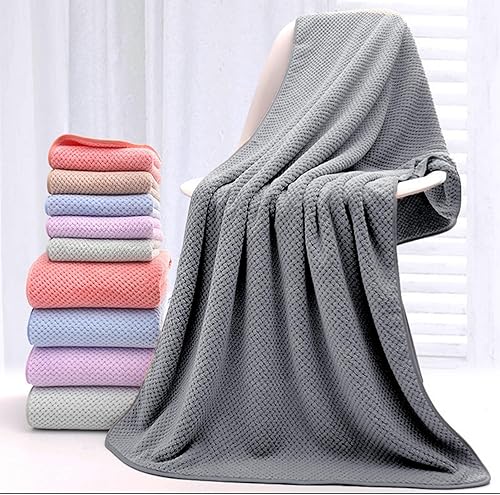 Wuwahold Juego de 2 toallas de baño, tamaño más grande, microfibra súper suave, altamente absorbente, toallas duraderas de secado rápido para baño,