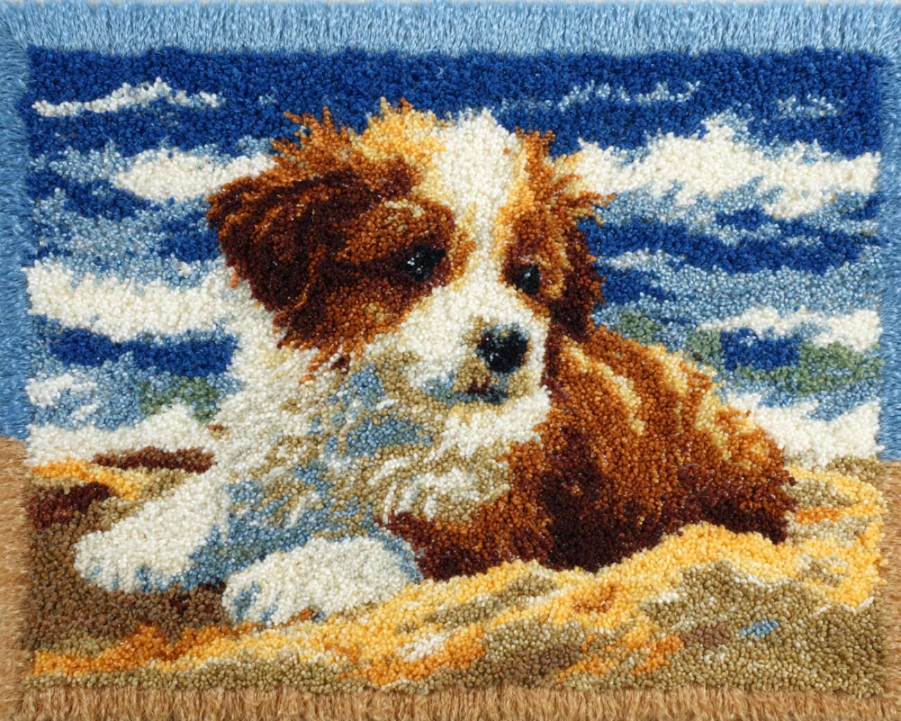 AMBATTERY Large Rug Making Kit Dogs on the Beach 85x115cm