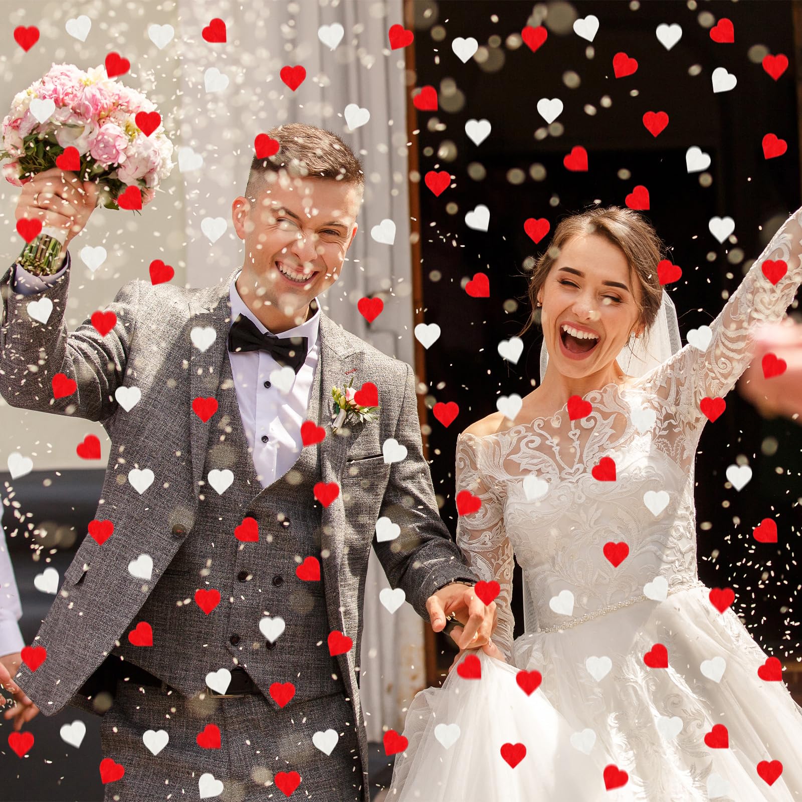 10000 Stück Herz Konfetti Mix - Biologisch Abbaubar Für Hochzeit & Valentinstag Rosegold