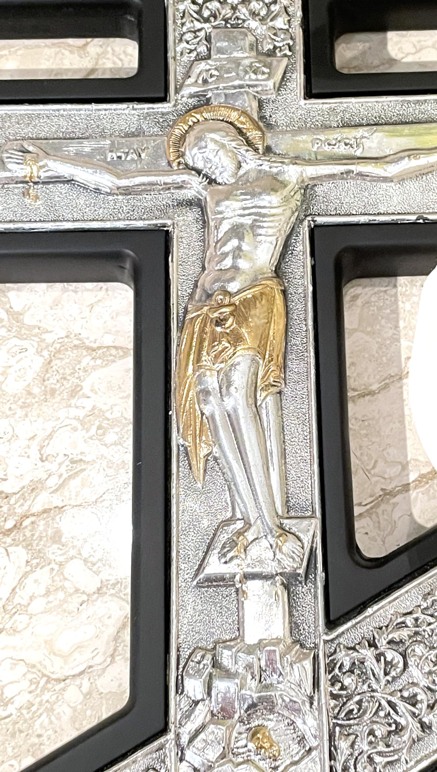 Mount Athos Sterling Silver Wall Crucifix Wall Blessing Cross With