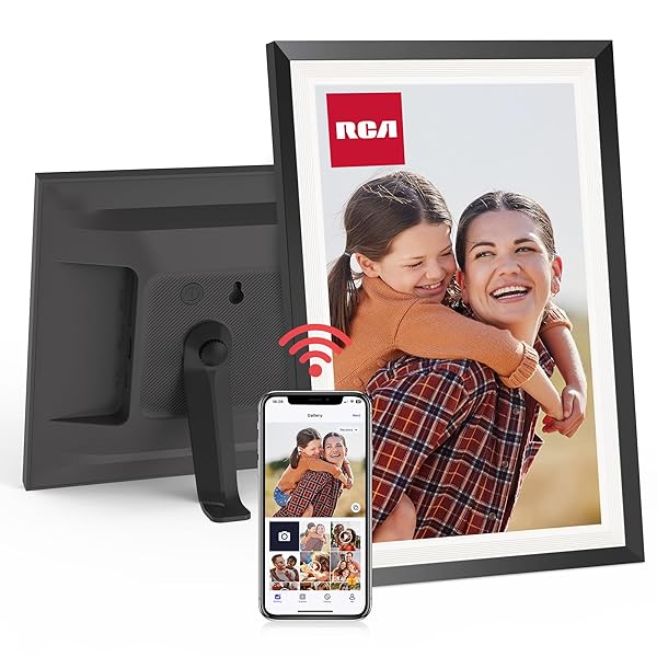 RCA 10.1 WiFi Digital Picture Frame, Electronic Photo Frames 32GB Storage, HD IPS Touch Screen WiFi Frame/Auto Rotate/Wall Mounted, Easy Setup in Uhale App to Share Photo/Video Anytime (Black)