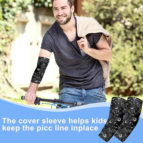 Miniatura 4 de Cuffbow 12 piezas PICC Line Funda reutilizable para la parte superior del brazo, transpirable, protector de manga de lactancia (elegante)