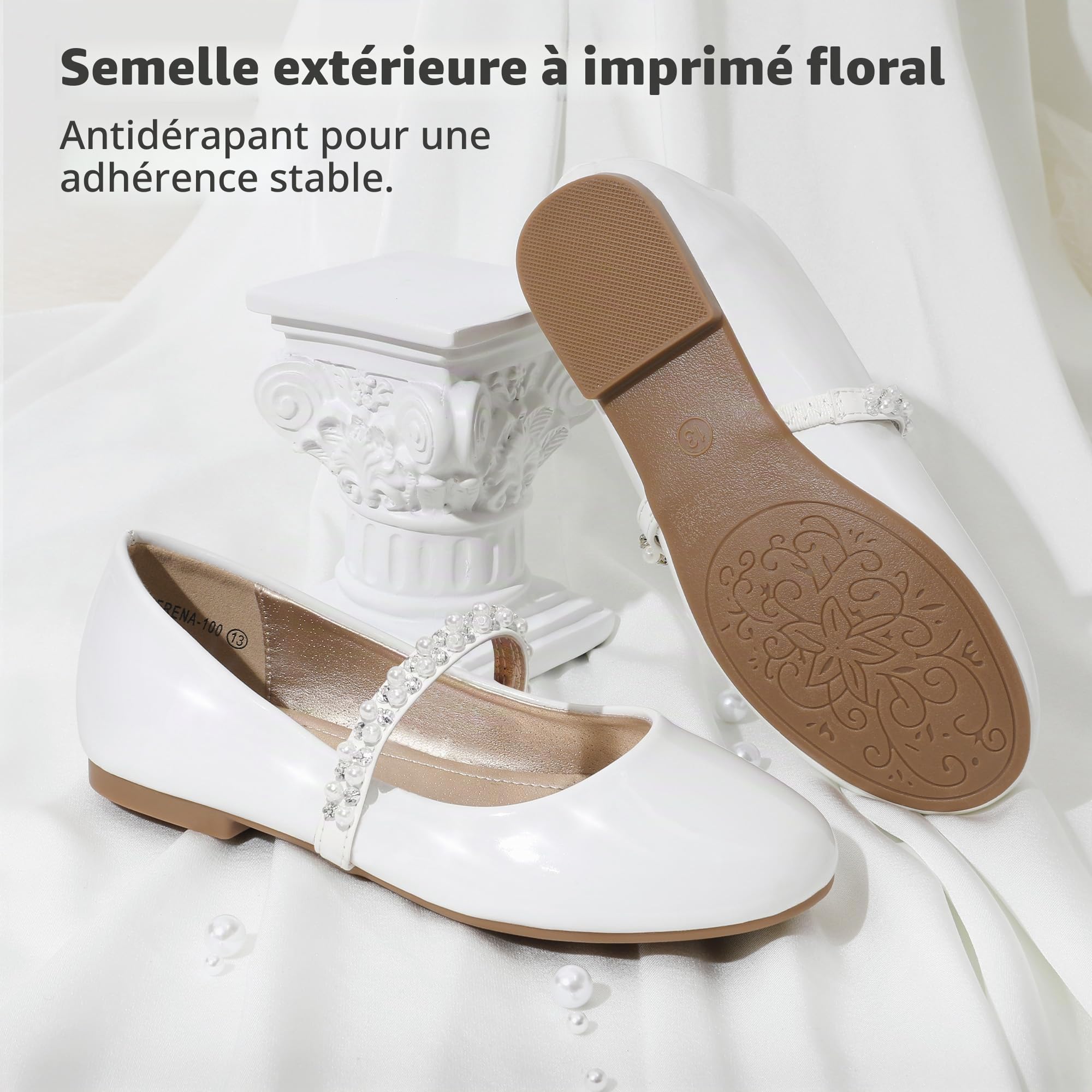 DREAM PAIRS Kids Ballerines Fille Elégantes Chaussures Plates Mary Jane Princesse École Confortable