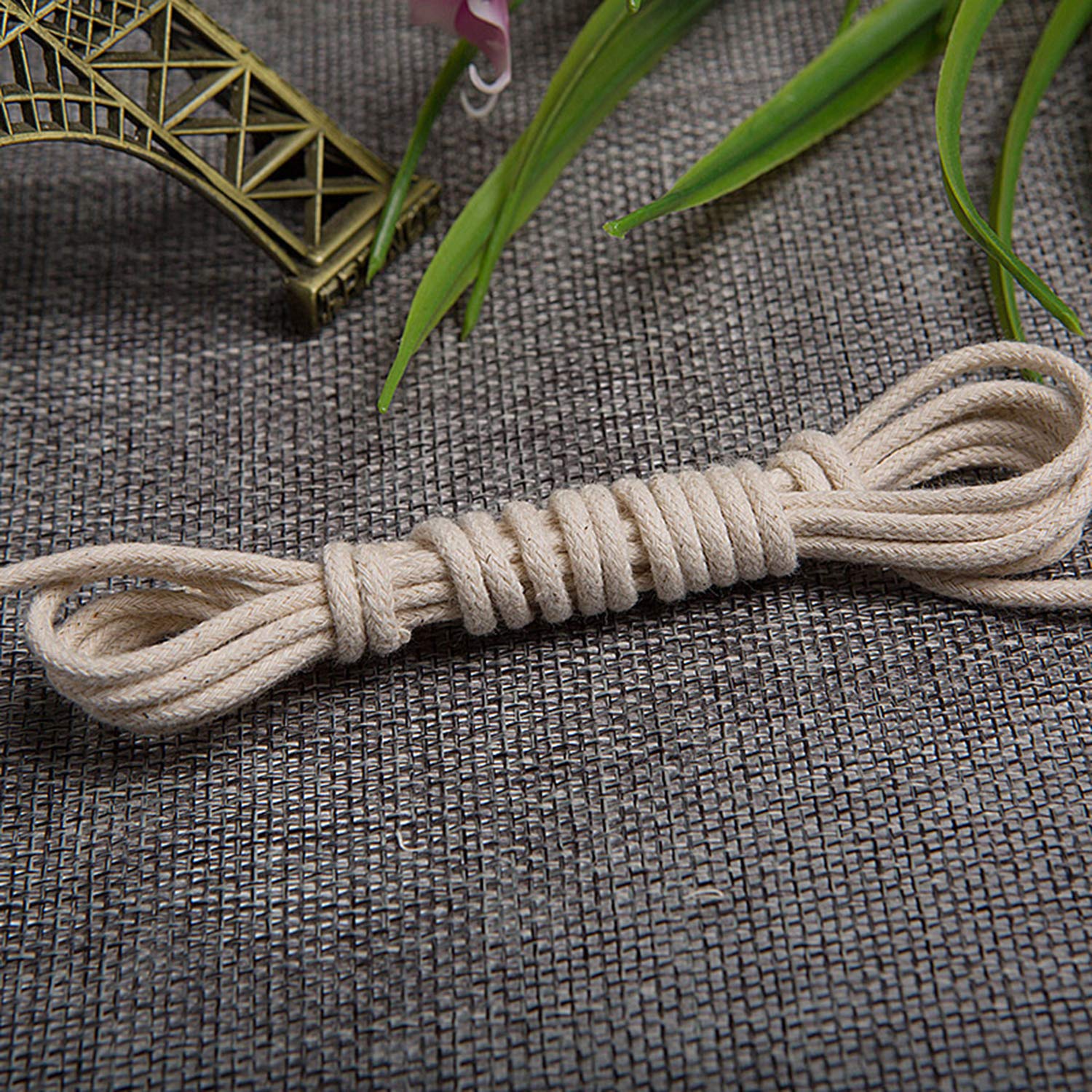Makramee Garn 1640 Fuß / 500 m,Weiches Baumwollgarn Mehrzweck mit kerngesponnenem Design, Makramee Baumwollkordel für Wandbehang-Pflanze, Pflanzenhalter, Diy Crafts Dekoration 3mm