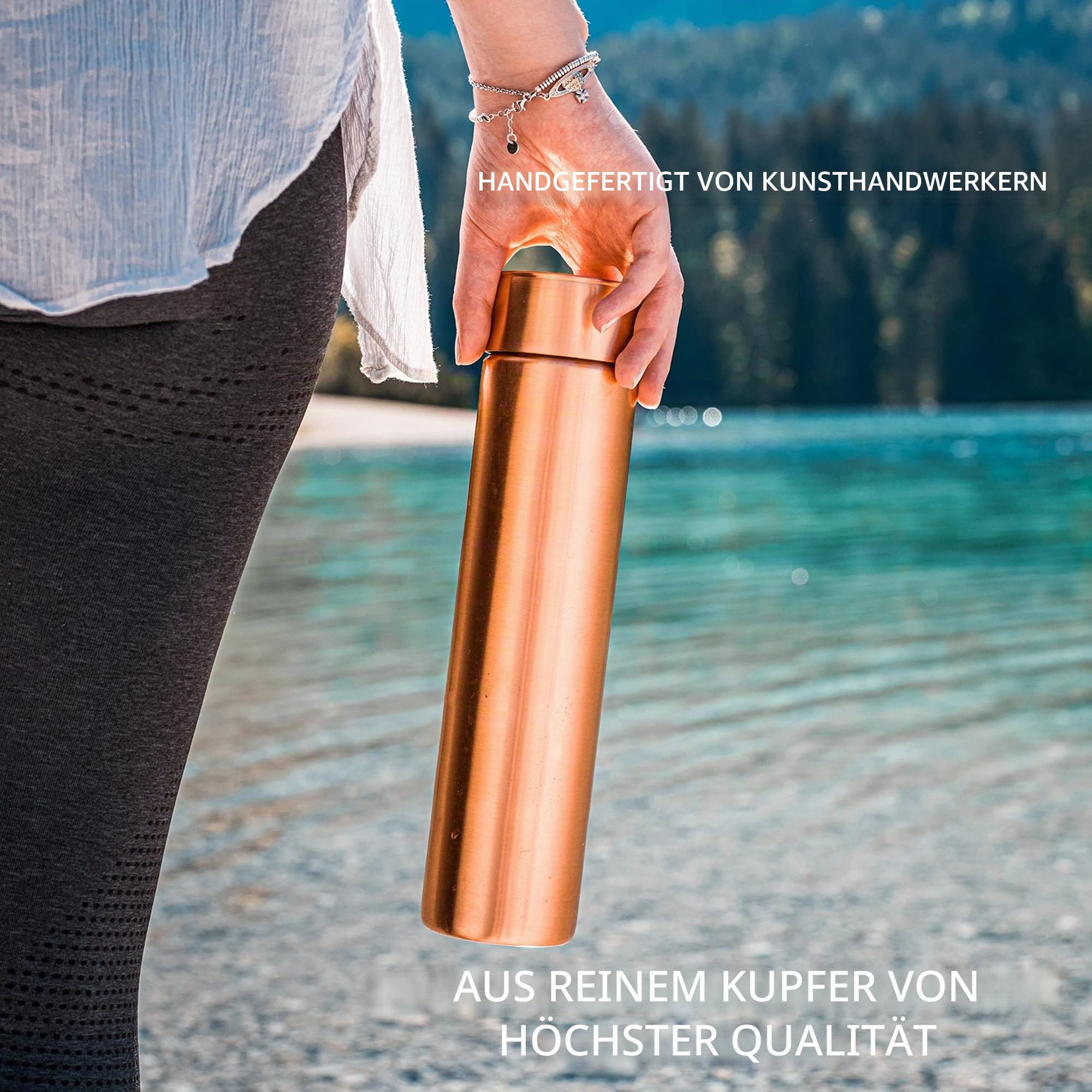 Kosdeg Kupfer-Trinkflasche, ca. 100 ml, modernes Vintage-Design, ayurvedisches Kupfergefäß, trinken Sie mehr Wasser, senken Ihre Zuckeraufnahme und genießen die gesundheitlichen Vorteile sofort.