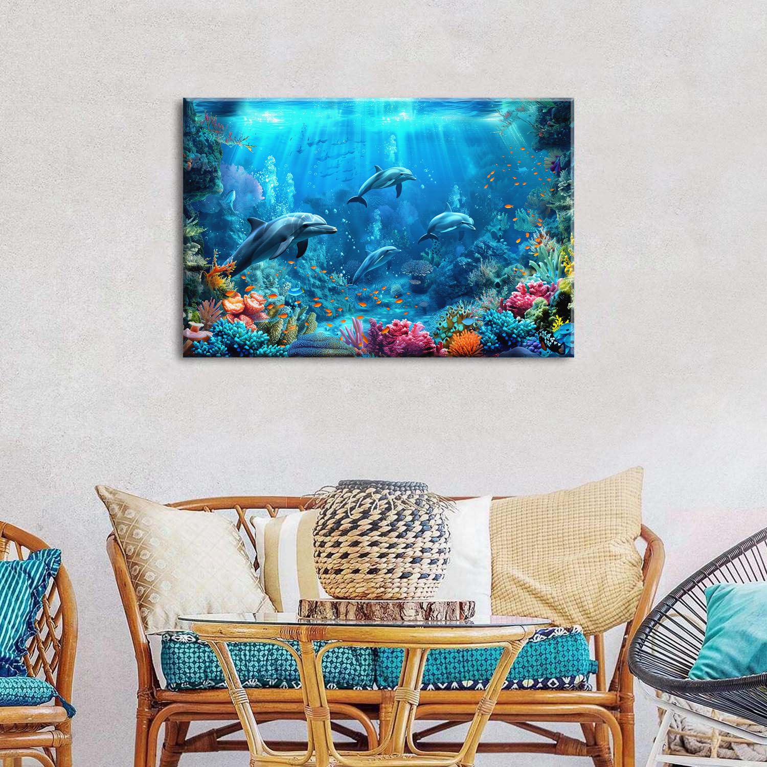 Amazon.com: Blue Ocean Animal Wall Art Sea Underwater World Coral
