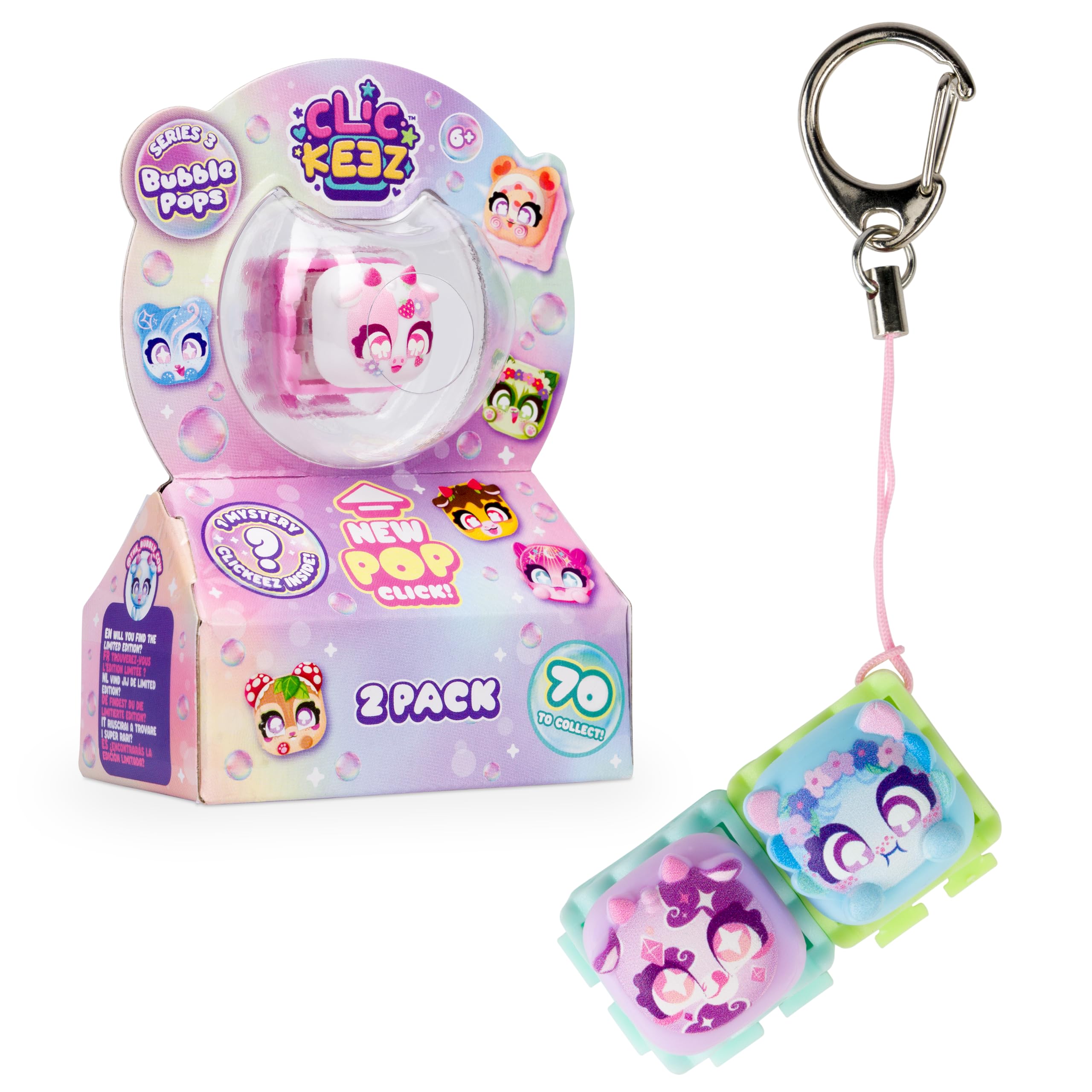 Clickeez Twin Pack - Series 3 (Bubble Pops) | Includes 2 Clickable Keyboard Collectibles! | 70 Characters To Find, Cute Themes & Rare Surprises | Girls Gifts and Collectables Ages 6+