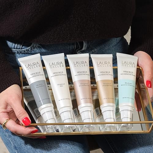 Miniatura 7 de LAURA GELLER NEW YORK Spackle Super-Size - Champán Glow - 2 onzas líquidas - Maquillaje de imprimación que perfecciona la piel con ácido hialurónico