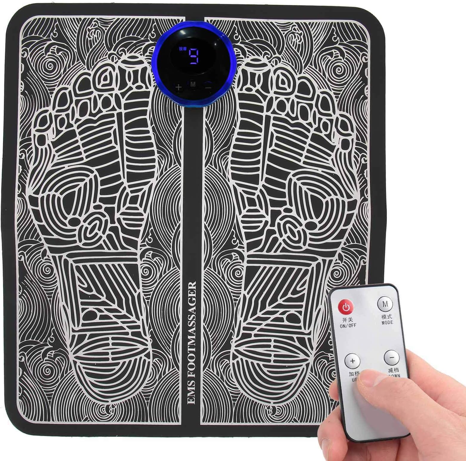 EMS Foot Massager, Shaping Leg Cushion Beauty Electric Foot Massager, Remote Control for Men Women