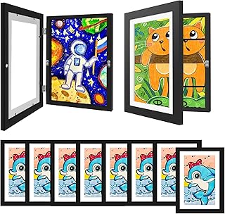 8 Pack Kids Artwork Frames Changeable, 8.5x11in Kids Art Frames Front Op...