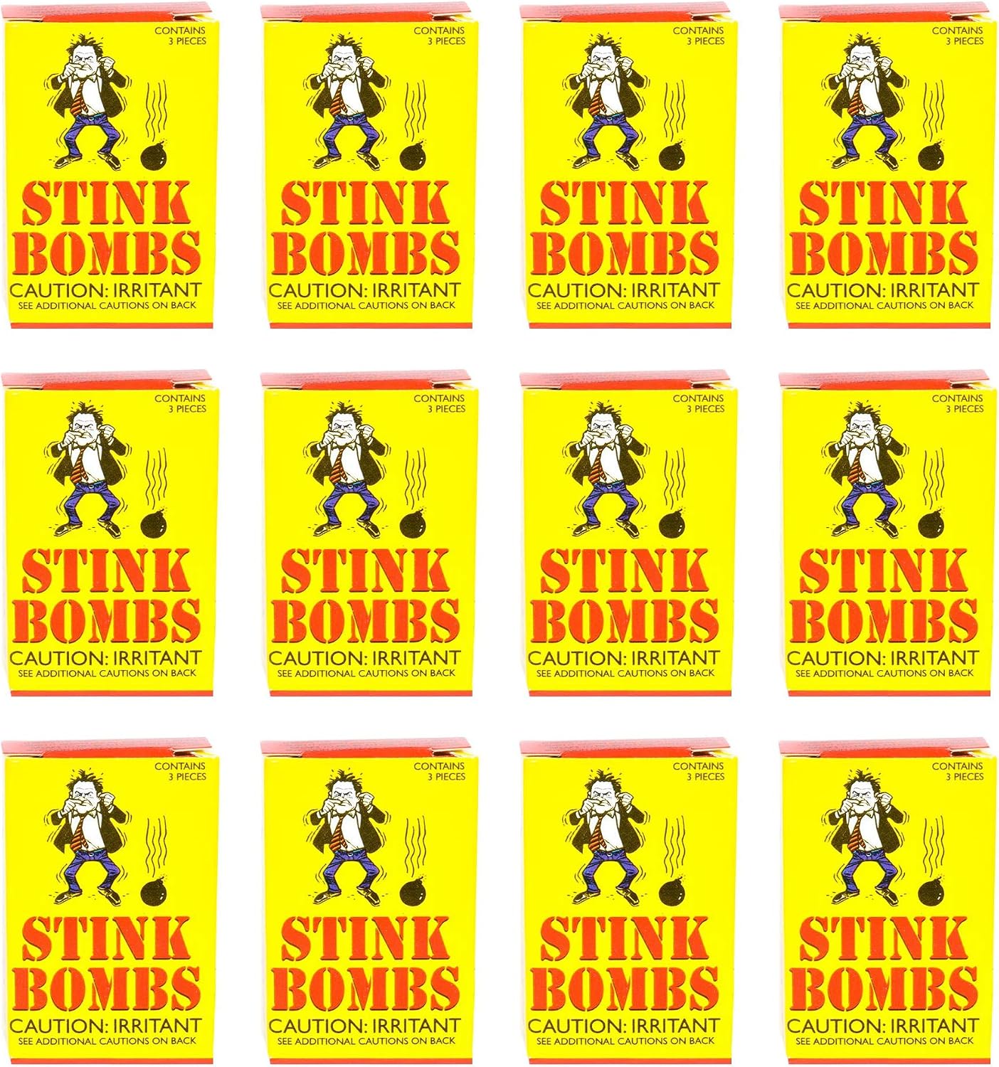 Rhode Island Novelty Stink Bombs | 3 Glass Vials Per Box | 12 Boxes Per Order