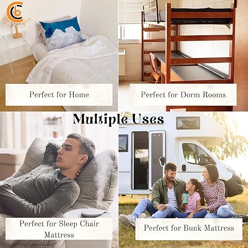 Miniatura 7 de Sábana para cuna de 31 x 75 x 9 pulgadas, tamaño individual estrecho, sábana bajera ajustable de 2 piezas, litera de campamento, litera de