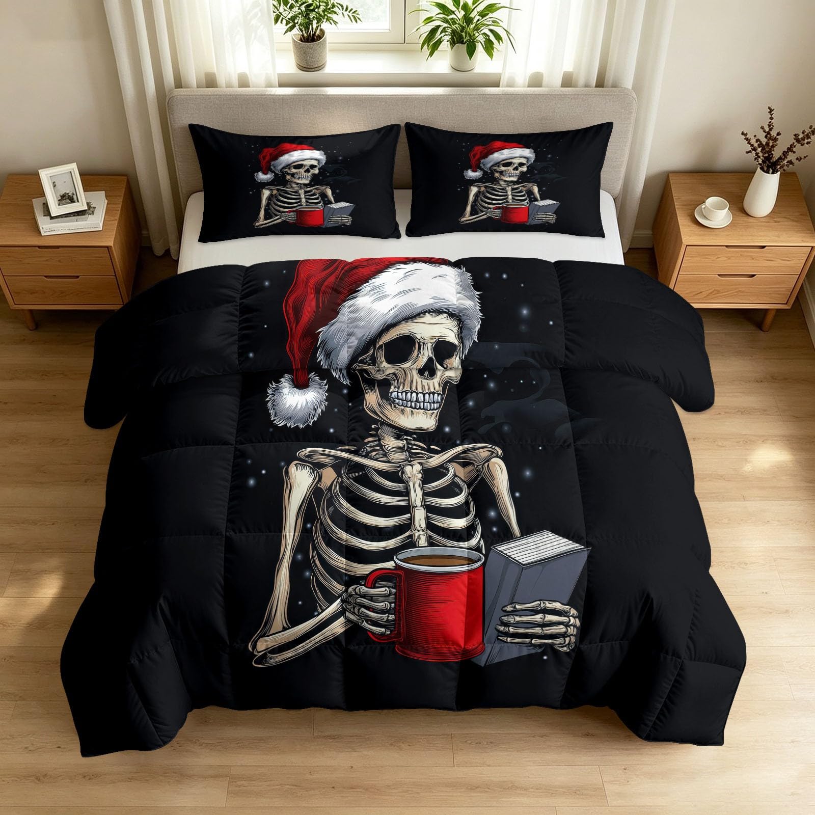 Edredón de calavera transpirable 155x220 para regular la temperatura y sudar menos 1