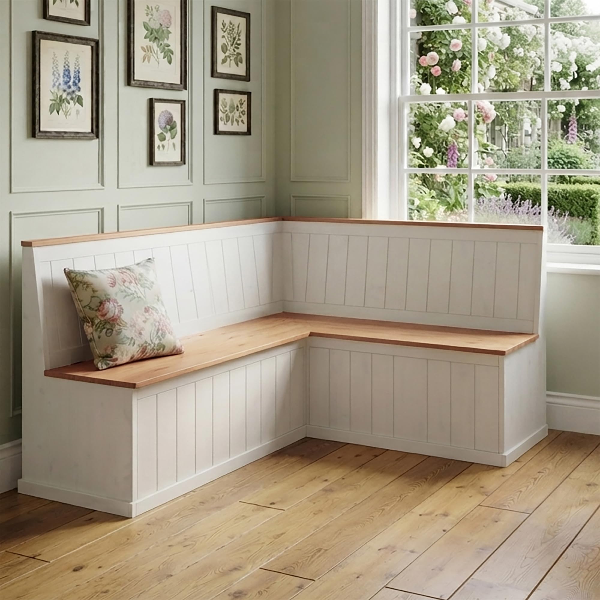  - Dorel Home Sara Kitchen Corner Bench S In White Wax