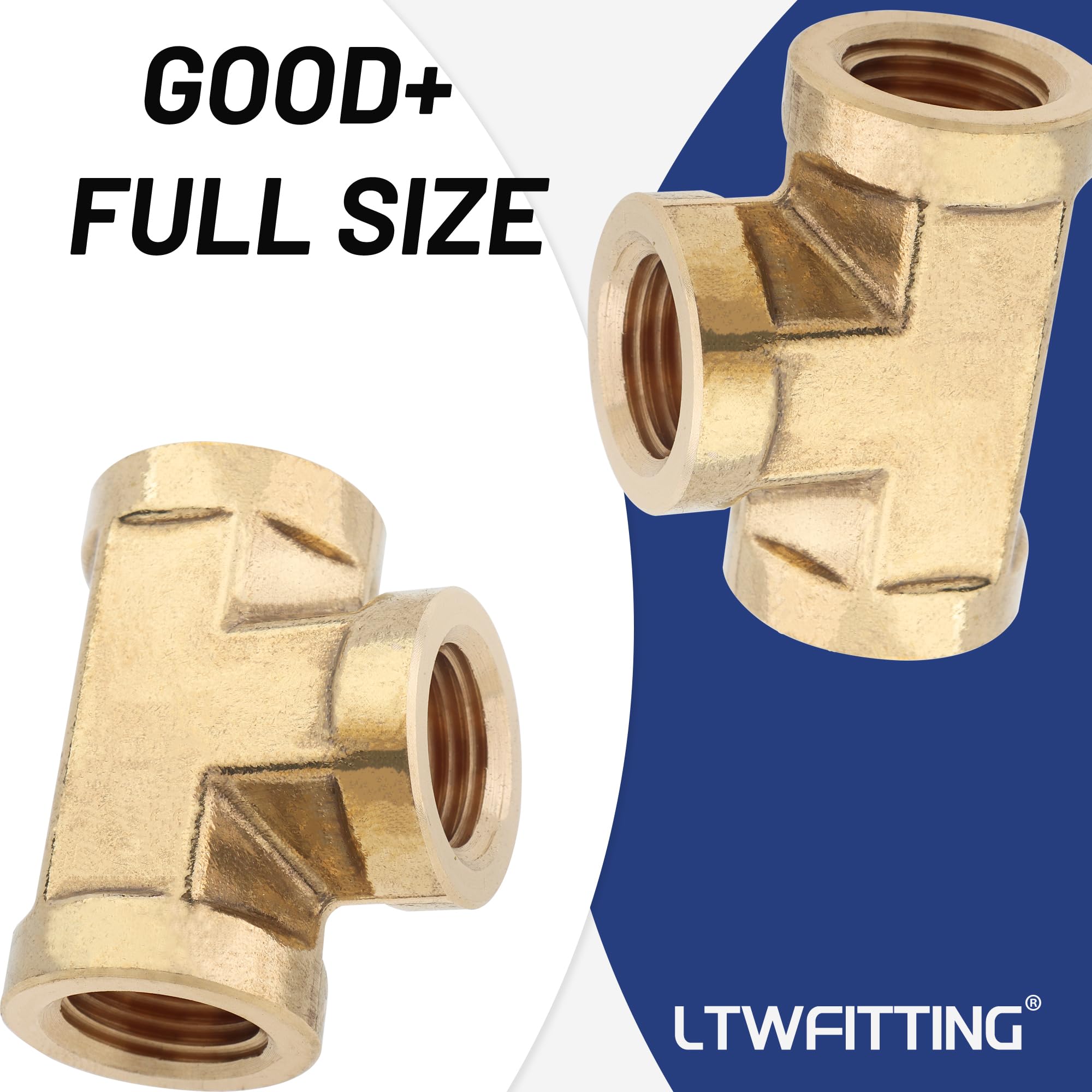 Sin Marca 1/4" Hembra BSPP Tubo de latón rosca de Tee combustible aire (25 piezas)