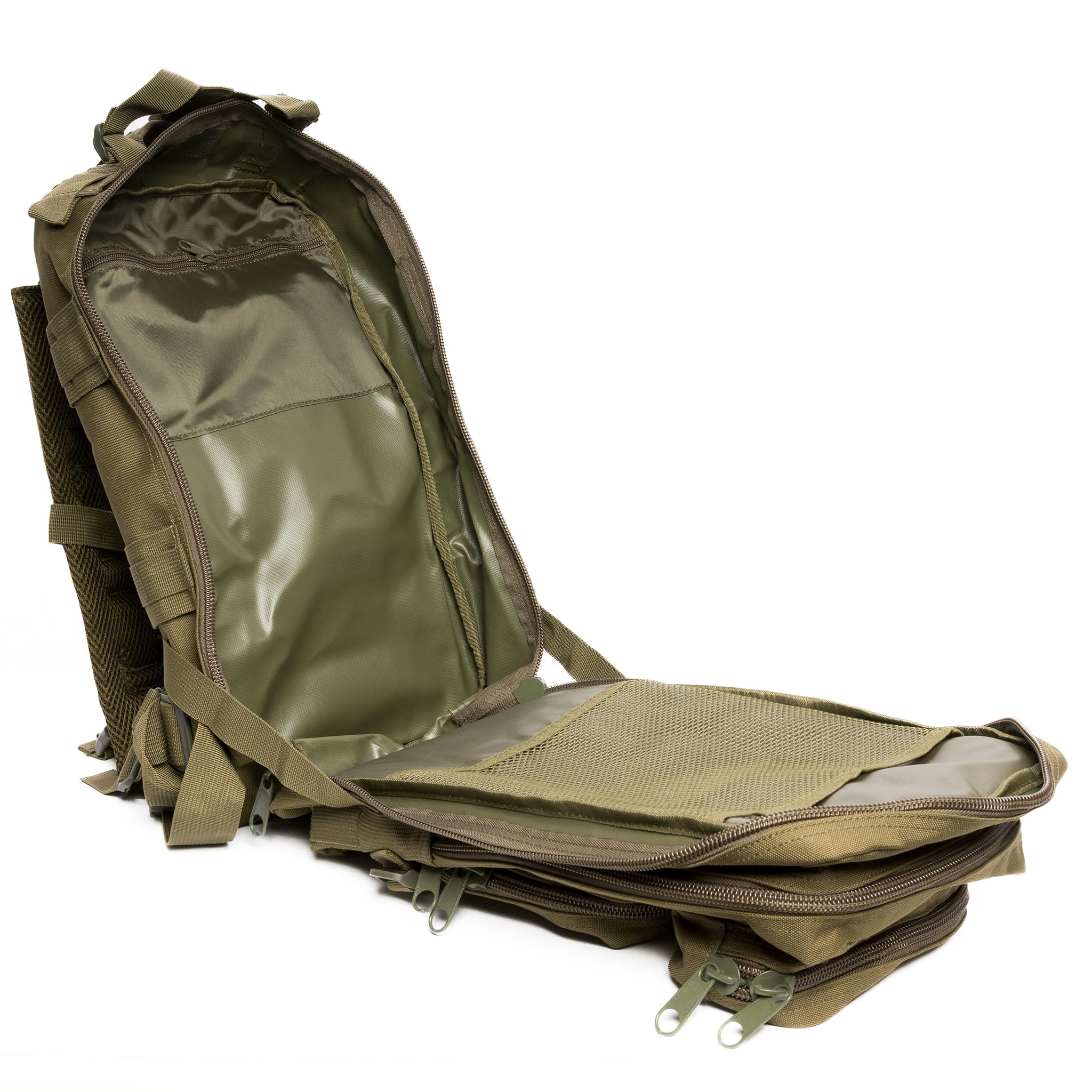 Generico Zaino Tattico Militare 30 Litri Professionale con Sistema Molle, Idrorepellente, Patch Bandiera Italiana e Torcia Tattica in Omaggio per Escursioni, Campeggio & Outdoor, cm 22X24X45