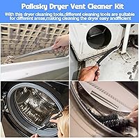 Vista 7 de Kit de limpiador de ventilación para secadora Palksky, herramienta de limpieza para secadora de 3 piezas - cepillo flexible de limpieza